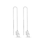 USC Trojans Sterling Silver SC Interlock Dangling Chain Earrings